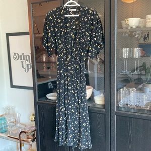 Reformation floral midi wrap dress XS